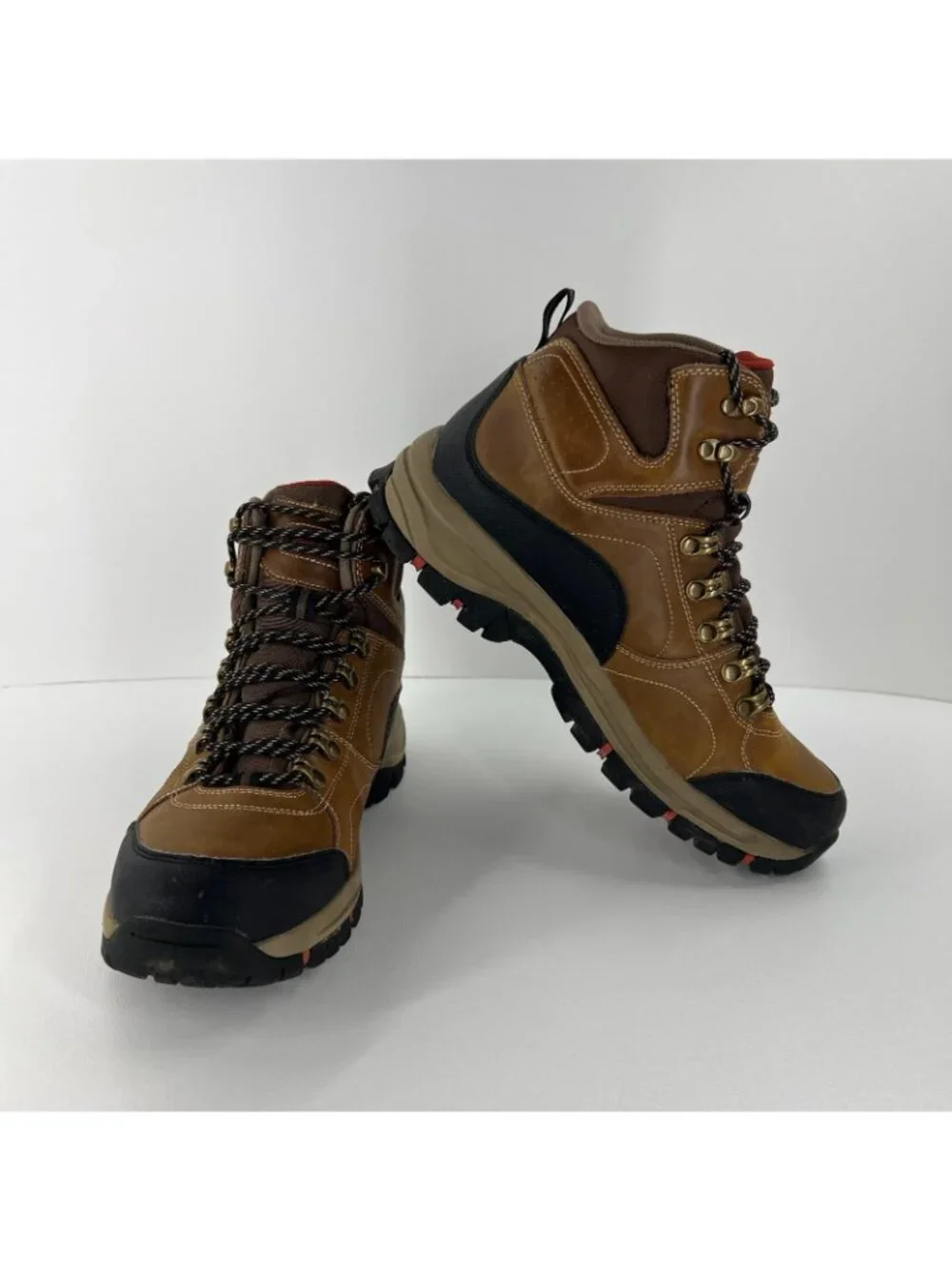 Eddie Bauer Brandon Waterproof Hiking Boots Men 10 Leather Mid Top Lace Up Brown